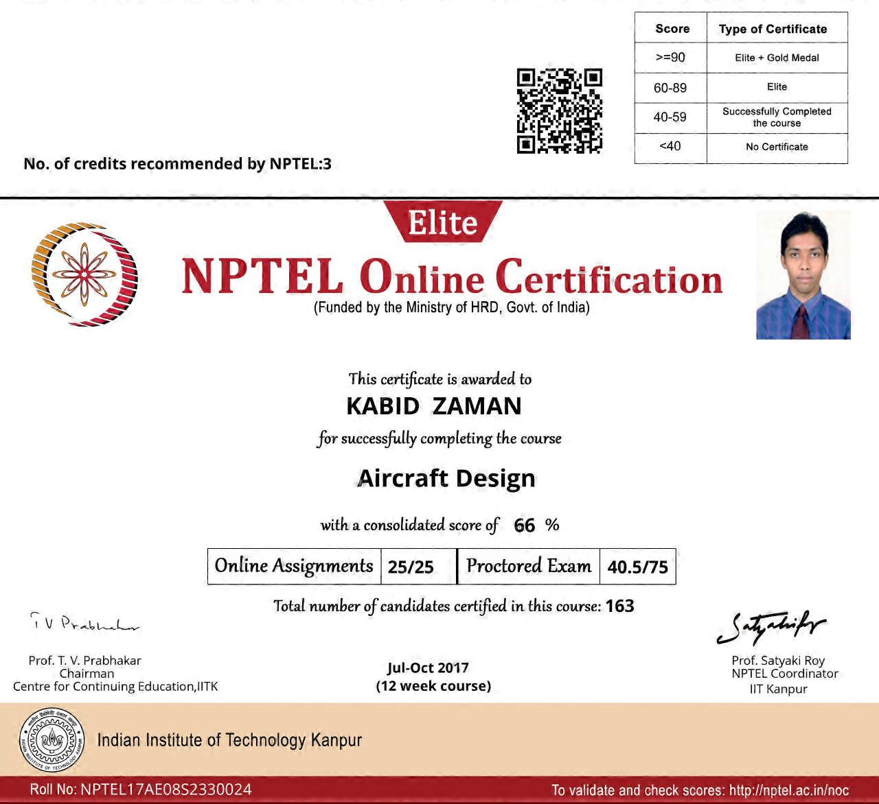 NPTEL17AE08S2330024171015541 Aircraft Design Certificate
