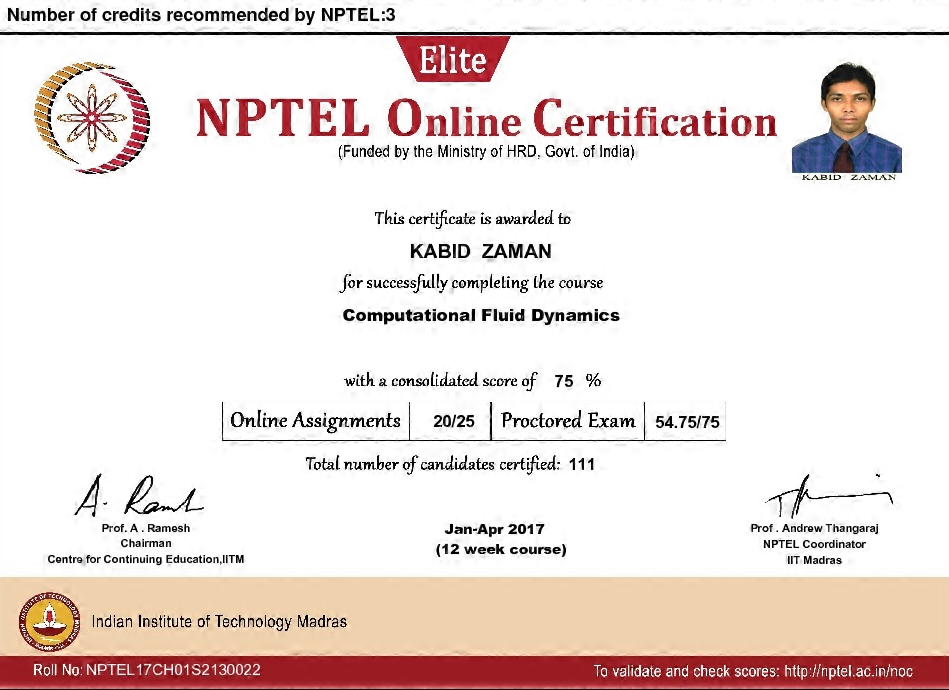 NPTEL17CH01S2130022 Computational Fluid Dynamics Certificate